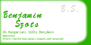 benjamin szots business card