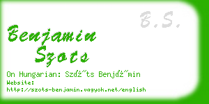 benjamin szots business card